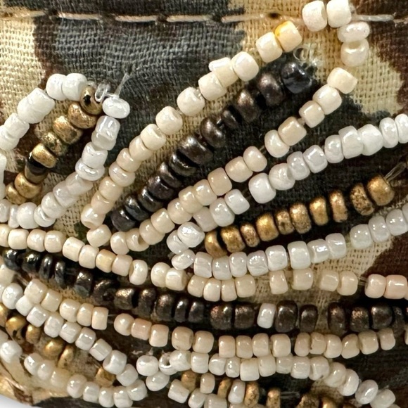 Chico’s Bohemian Medallion Beaded Brown Leather Belt Small 38.5” Coastal Boho - Picture 6 of 13